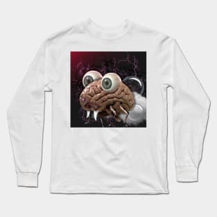 Mr Brain Creepy Art Long Sleeve T-Shirt